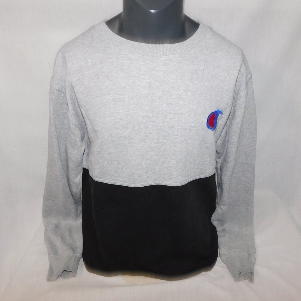 Champion Black Grey Colour Block Crewneck Sweatshirt Mens Large Tall LT
